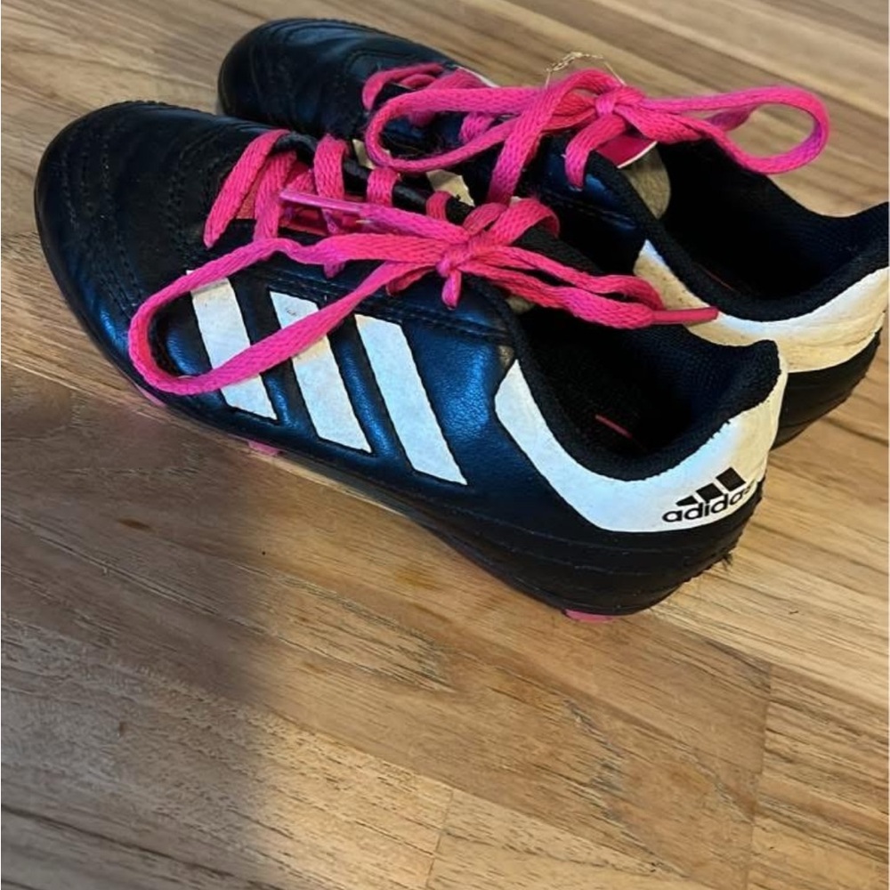 Adidas Pink and Black Sneakers with Mesh Upper